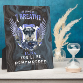 Placa Zwergschnauzer Enquanto Respirar Memorial