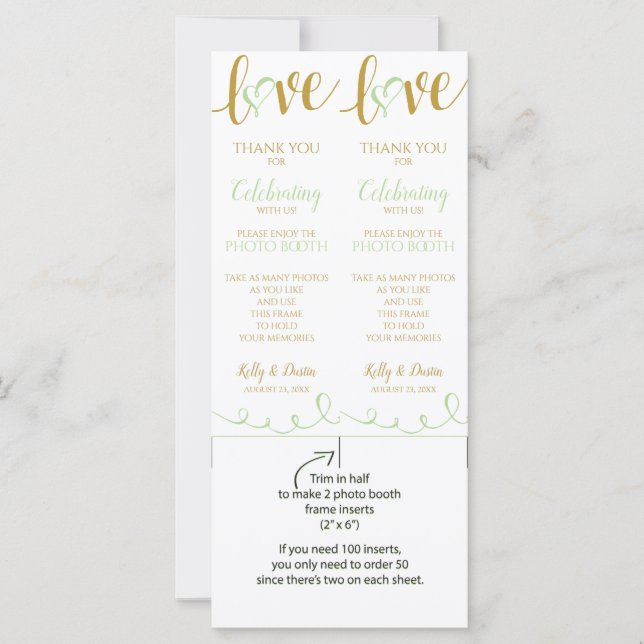Placas Booth de Fotografia | Script de Amor — Verd (Frente)