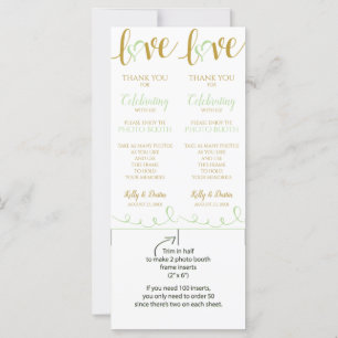 Placas Booth de Fotografia Script de Amor — Verd