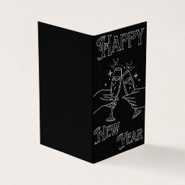 Placas de Ano Novo Pretas e Brancas 25pk