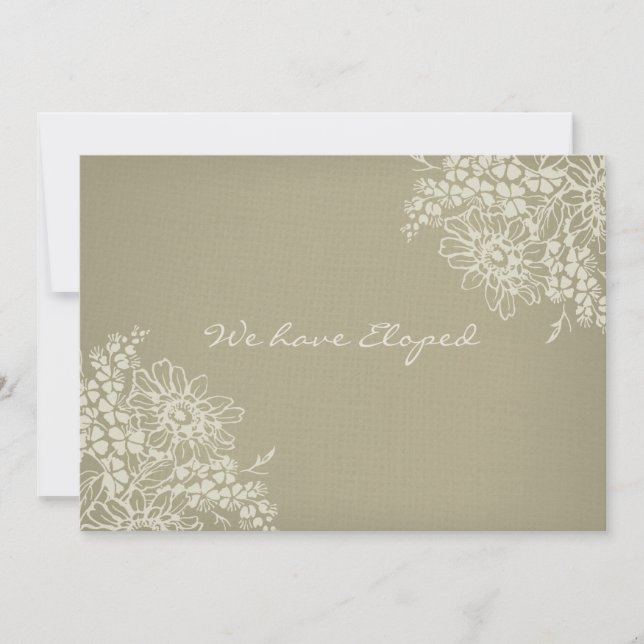 Placas de Anúncio de Elopemento Floral Vintage (Frente)