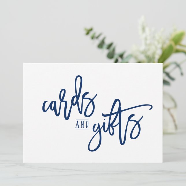 Placas de Cartões 5X7 & Presentes - Script Pincel  (Em pé/Frente)