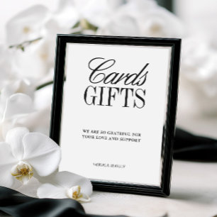 Placas de Cartões e Presentes de Casamento Pretos