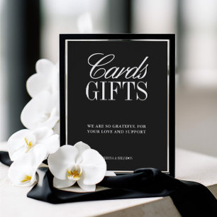 Placas de Cartões e Presentes de Casamento Pretos