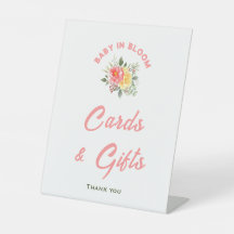 Placas de cartões e presentes para baby shower Bab