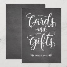 Placas de Cartões e Presentes para Casamento Rústi