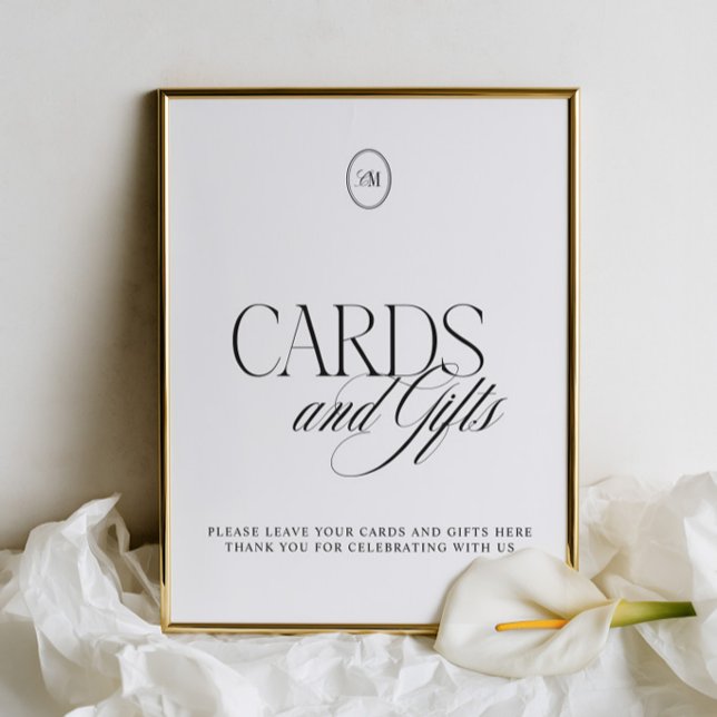 Placas de Casamento com Tinta Clássica e Cartões B (Classic Ink & Soft White Cards & Gift Wedding Sign)