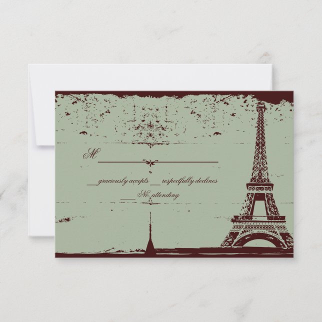 Placas de Casamento RSVP da Torre Eiffel (Frente)