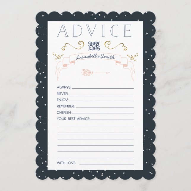 Placas de conselho para Chá de fraldas de estrela  (Frente)