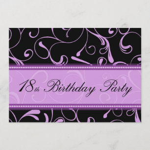 Placas de Convite de aniversário 18 de espiral rox