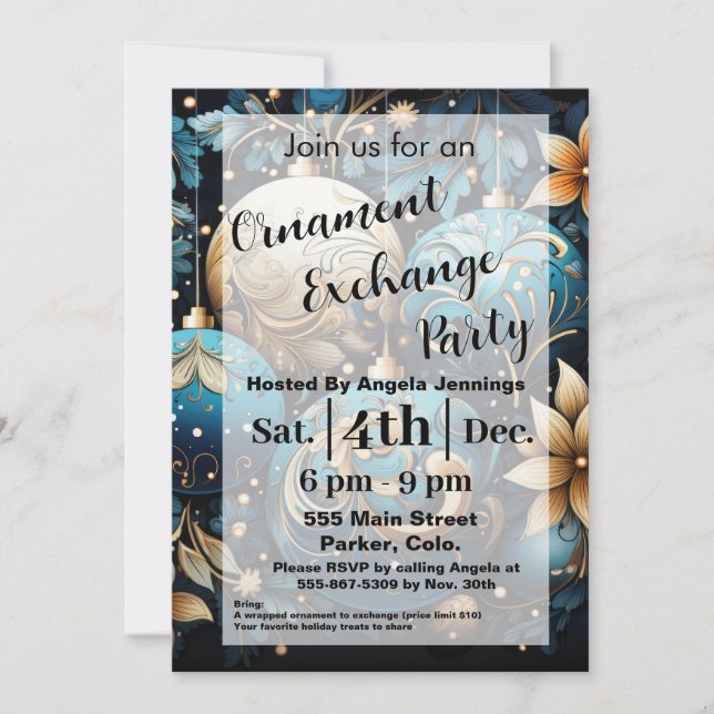 Placas de Convite de festas do Enfeites de natal a (Frente)