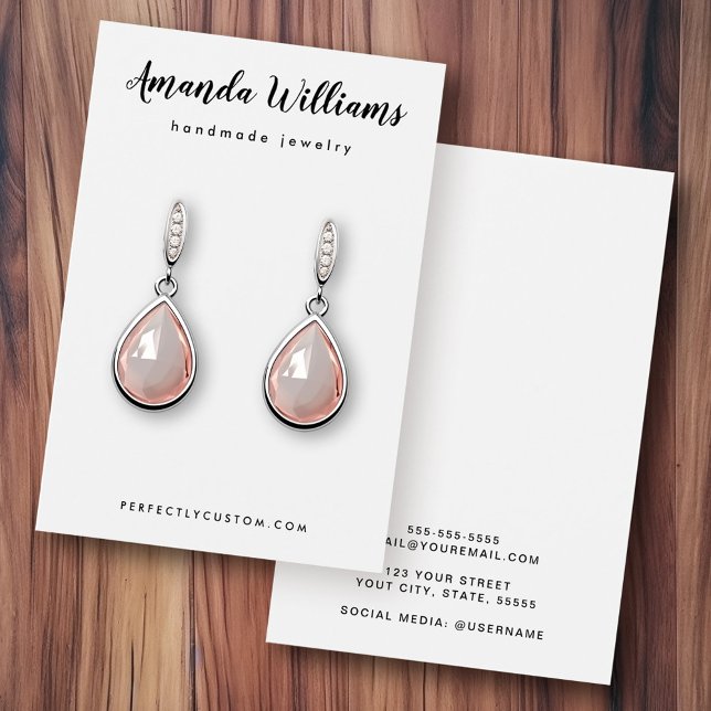 Placas de exibição de brinco branco de script boni (Pretty script white earring display cards)