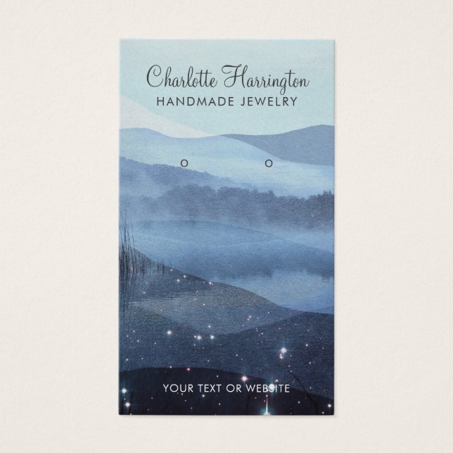 Placas de exibição de joias abstrato Blue Earring (Frente)