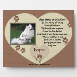 Placas De Exibição Memorial do Cachorro - Pata Imprime no Meu Coração