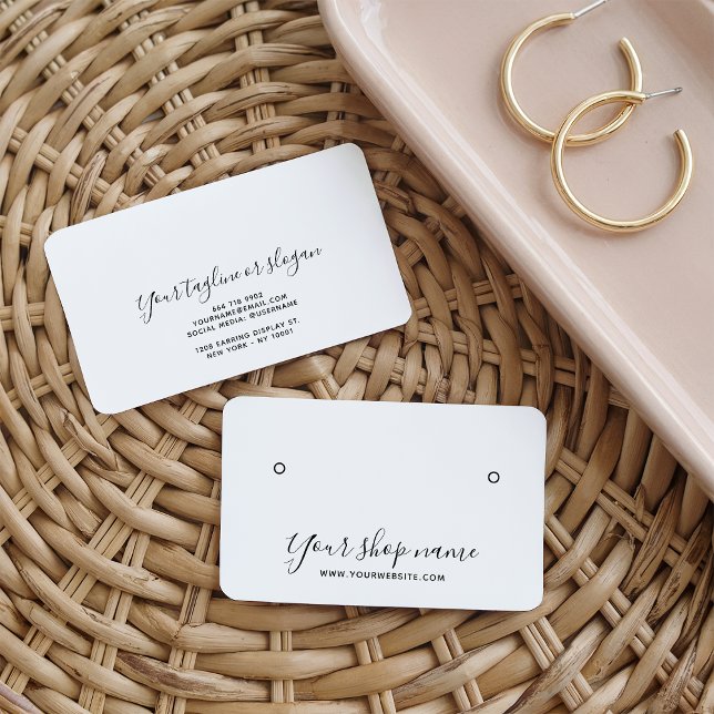 Placas de exibição modernas e simples de brinco br (Modern simple white stud earring display cards)