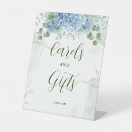 Placas de hydrangea azuis e Chá de fraldas para pr