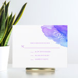 Placas de inserção RSVP Azul Roxo de Cor da Água M<br><div class="desc">Cartões de casamento RSVP de Respostas de Cores d'Água. Cor da turquesa azul púrpura do Pastel. Perfeito para temas de casamento de destino de praia, Bat / Bar Mitzvah, Aniversário, etc... . Água / design oceânico. Cartões editáveis - fácil adicionar suas informações ou alterar a fonte, cor e tamanho do...</div>