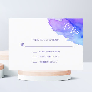 Placas de inserção RSVP azul roxo de cores da á