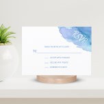Placas de inserção RSVP de turquesa azul de cor-de<br><div class="desc">Cartões de casamento RSVP de Respostas de Cores d'Água. Aqua escuro e azul claro, cor lacre, turquesa. Perfeito para temas de casamento de destino de praia, Bat / Bar Mitzvah, Aniversário, etc... . Água / design oceânico. Cartões editáveis - fácil adicionar suas informações ou alterar a fonte, cor e tamanho...</div>