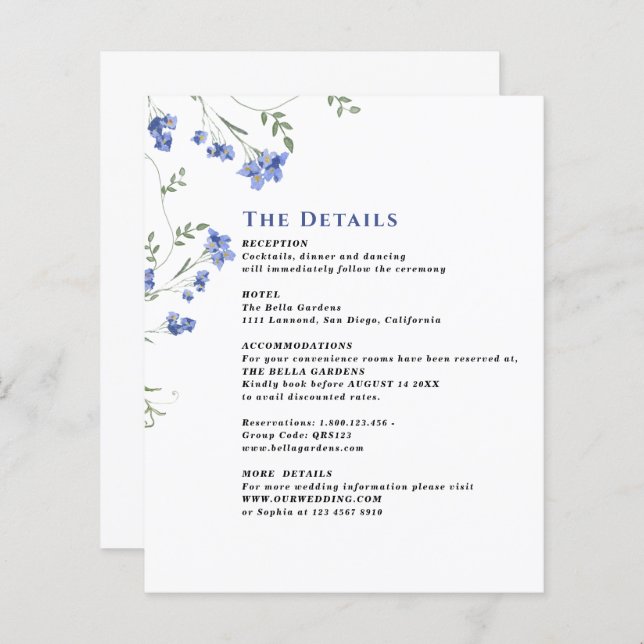 Placas de Invólucro QR C para Casamento de flor se (Frente/Verso)