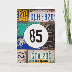 Placas de Licença Vintage para o 85.o    Cartão 