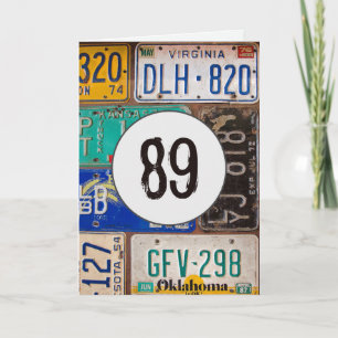 Placas de Licença Vintage para o 89º    Cartão 
