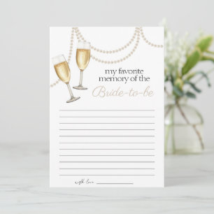 Placas de memória favoritas Cartão Prosecco Bridal