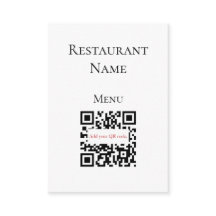 Placas de menu de códigos do restaurante branco pr