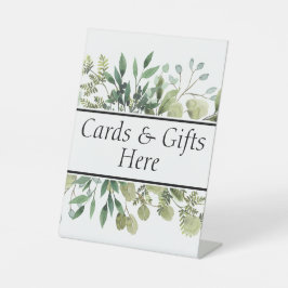 Placas de mesa de presente de casamento aqui cartõ