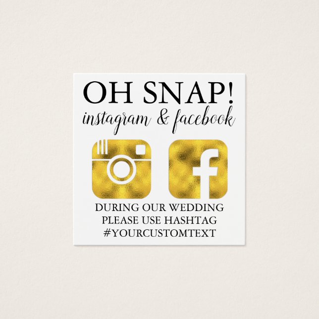 Placas de mídia social do Monograma Dourado (Frente)