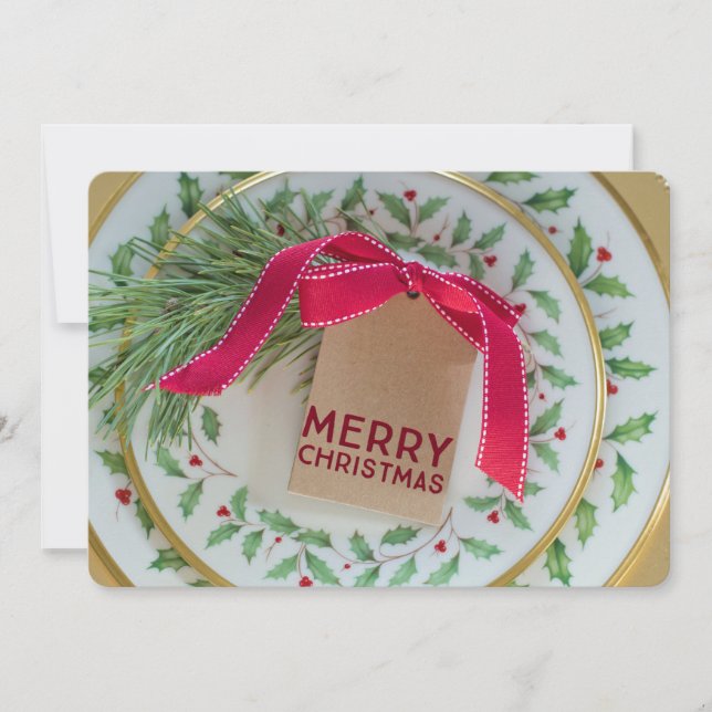 Placas de Natal Jantam Convites de festas (Frente)