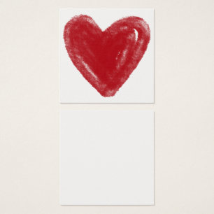 Placas de Nota Simples, Vermelho, Watercolor Heart