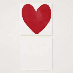 Placas de Nota Simples, Vermelho, Watercolor Heart