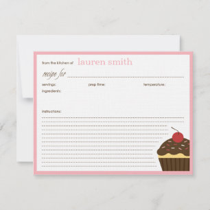Placas de receita personalizadas do Cupcake modern