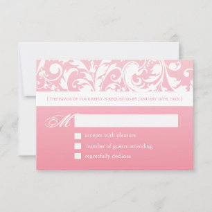 Placas de resposta cor-de-rosa bonito - RSVP 3,5" 