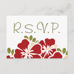 PLACAS DE RESPOSTA DE CASAMENTO RSVP VERMELHA HIBI