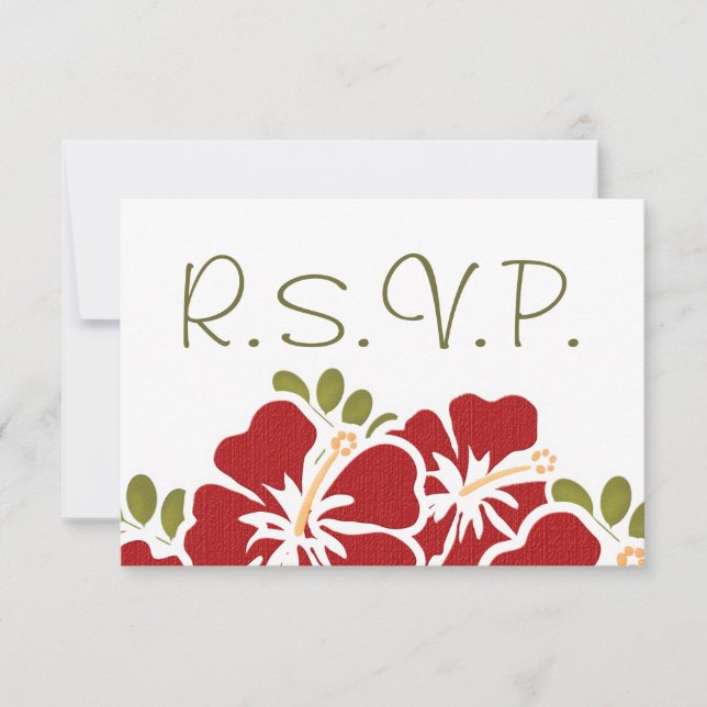 PLACAS DE RESPOSTA DE CASAMENTO RSVP VERMELHA HIBI (Frente)