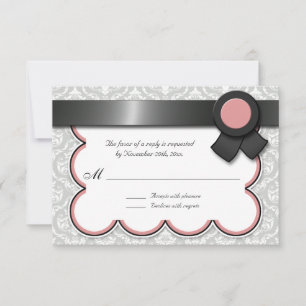 Placas de resposta de Casamento tema damasco Mauve