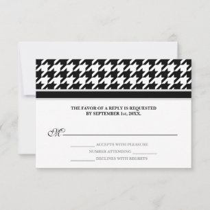 Placas de resposta de RSVP RSVP Preto-Branco