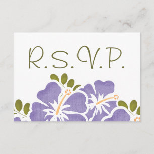 PLACAS DE RESPOSTA DE WEDDING RSVP DE HIBISCUS PUR