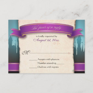 Placas de resposta RSVP de casamento de fairytale