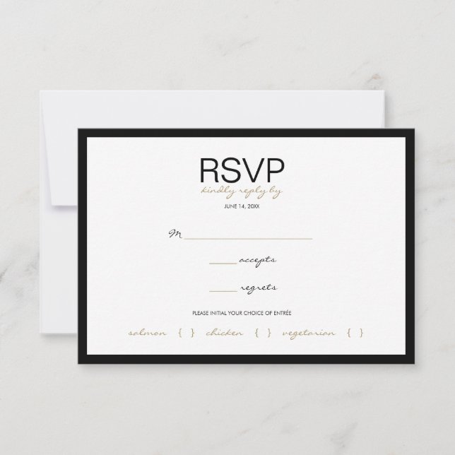 Placas de resposta RSVP de Casamento de Stripe Neg (Frente)