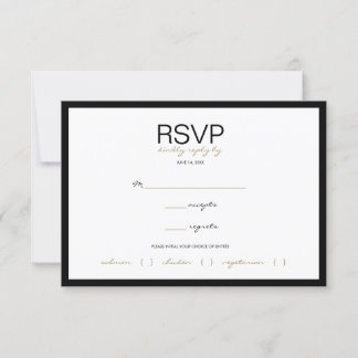 Placas de resposta RSVP de Casamento de Stripe Neg