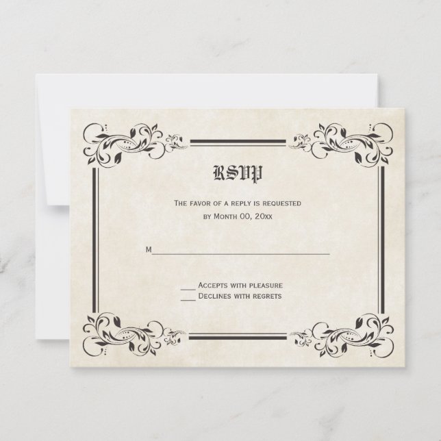 Placas de resposta RSVP de Contato (Frente)