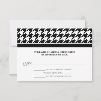 Placas de resposta RSVP de houndstooth Formal Pret