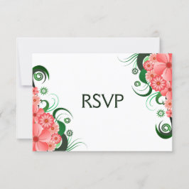 Placas de resposta RSVP Elegante de Hibiscus Rosa 