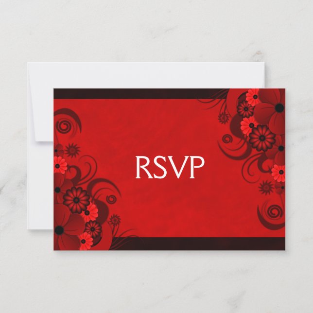 Placas de resposta RSVP Elegante Gótica Floral Ver (Frente)