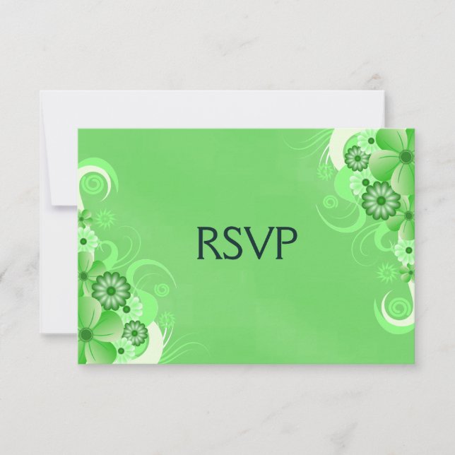 Placas de resposta RSVP Floral Verde de Pastel Esc (Frente)