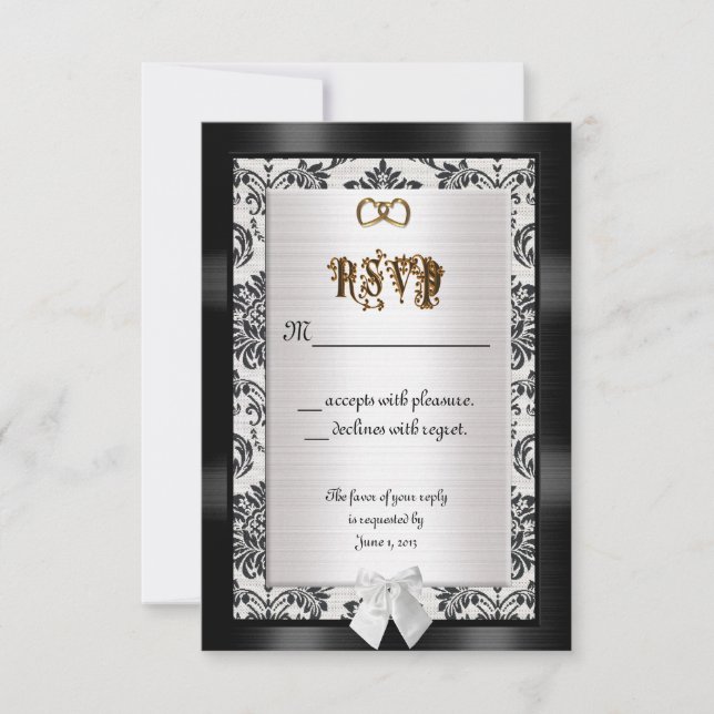 Placas de resposta RSVP preto e branco (Frente)