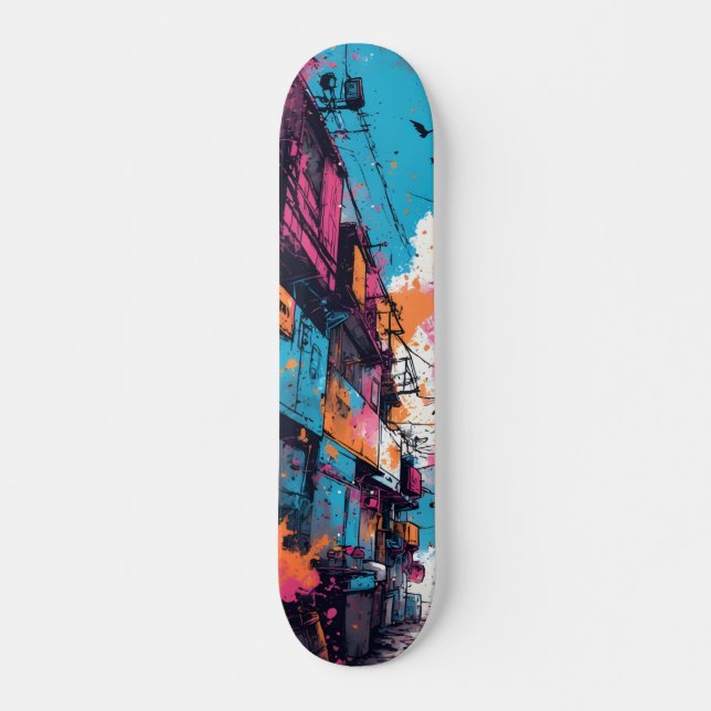 Placas de skate de neon Pulse: Ilumine seu caminho (Frente)